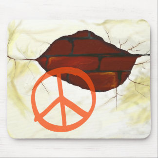 Peace symbol on wall, mousepad