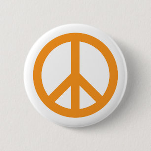 Peace Symbol - Orange 6 Cm Round Badge
