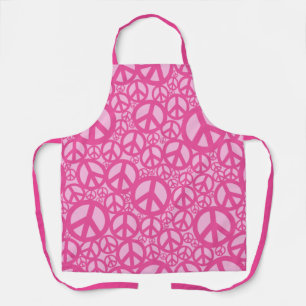 Peace Symbol Pattern Pink Apron
