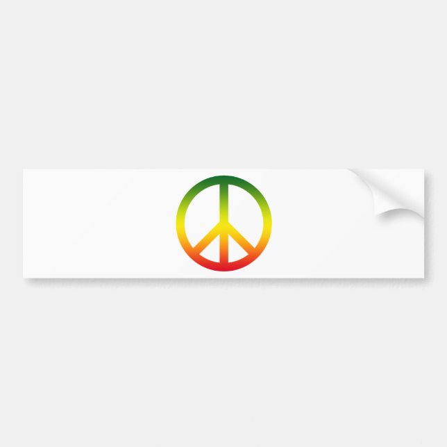 Peace Symbol Rasta Bumper Sticker (Front)
