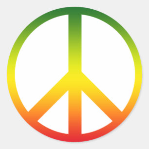 Peace Symbol Rasta Classic Round Sticker