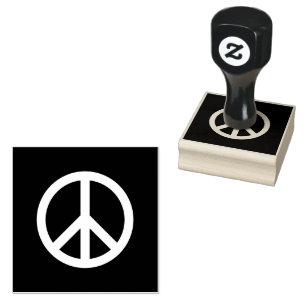 PEACE Symbol Rubber Stamp