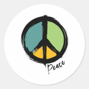 Peace Symbol Save The Earth Say No To War Peaceful Classic Round Sticker