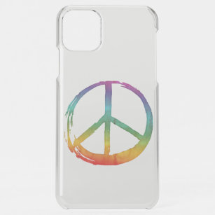 PEACE Symbol sign - 60s Colourful Hippie Tie-Dye  iPhone 11 Pro Max Case