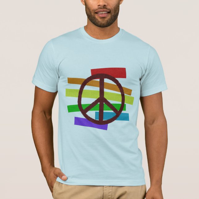 peace symbol stichlike flag's colours T-Shirt (Front)