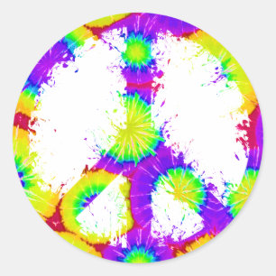Peace Symbol Tie Dye Ink 3 Classic Round Sticker