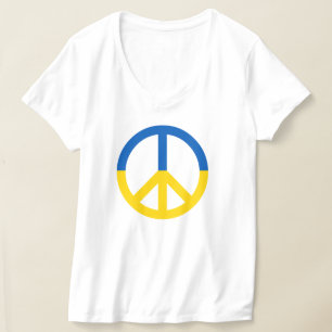 Peace Symbol Ukraine Blue Yellow Flag Colours T-Shirt