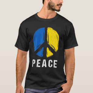 Peace Symbol Ukraine Flag - Peace For Ukraine - Vi T-Shirt