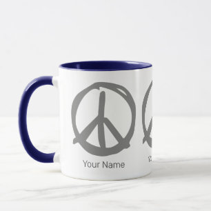 Peace Symbol Vintage Sign For Peaceful Hippie Mug