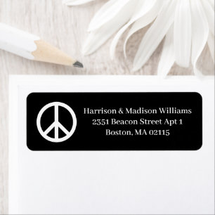Peace symbol white black elegant custom Address