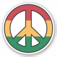 Peace symbol with rasta colours