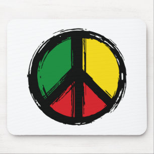 Peace Symbol with reaggae colours Mouse Pad