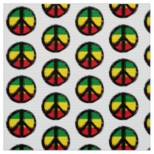 Peace Symbol with reaggae style Fabric