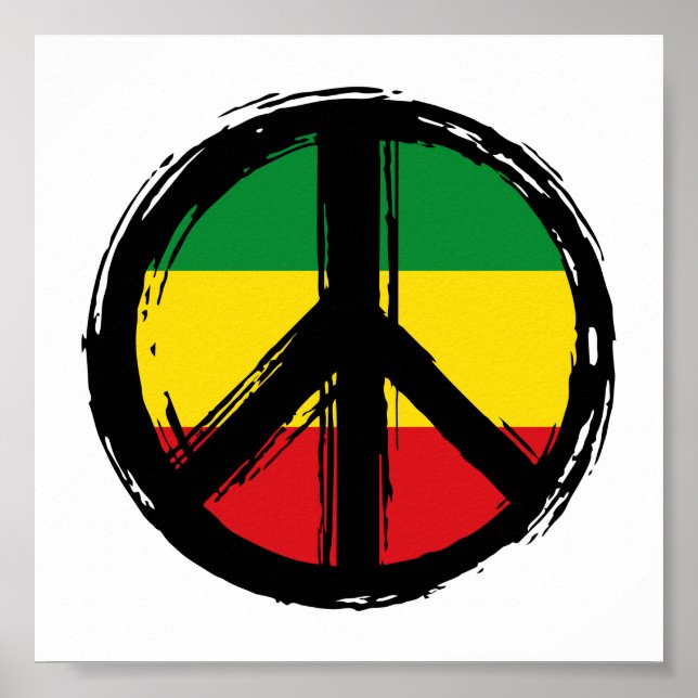 Peace Symbol with reaggae style Poster (Front)