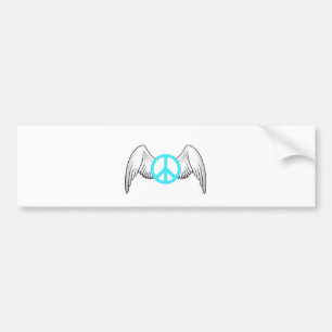 Peace Symbol with Wings Bumper Sticker