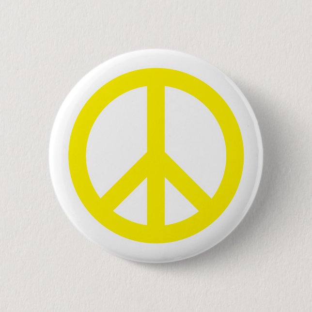 Peace Symbol - Yellow 6 Cm Round Badge (Front)