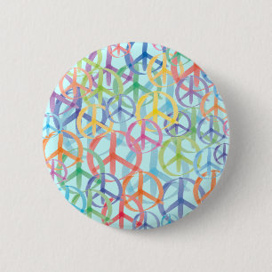 Peace Symbols Art 6 Cm Round Badge