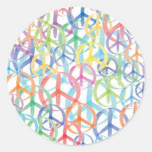 Peace Symbols Art Classic Round Sticker