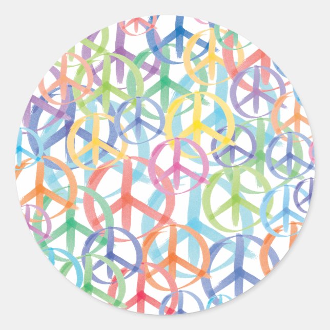 Peace Symbols Art Classic Round Sticker (Front)