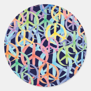 Peace Symbols Art Classic Round Sticker