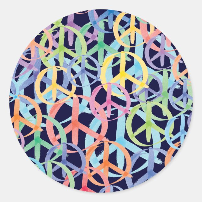 Peace Symbols Art Classic Round Sticker (Front)
