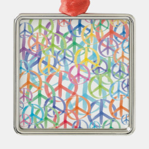 Peace Symbols Art Metal Tree Decoration