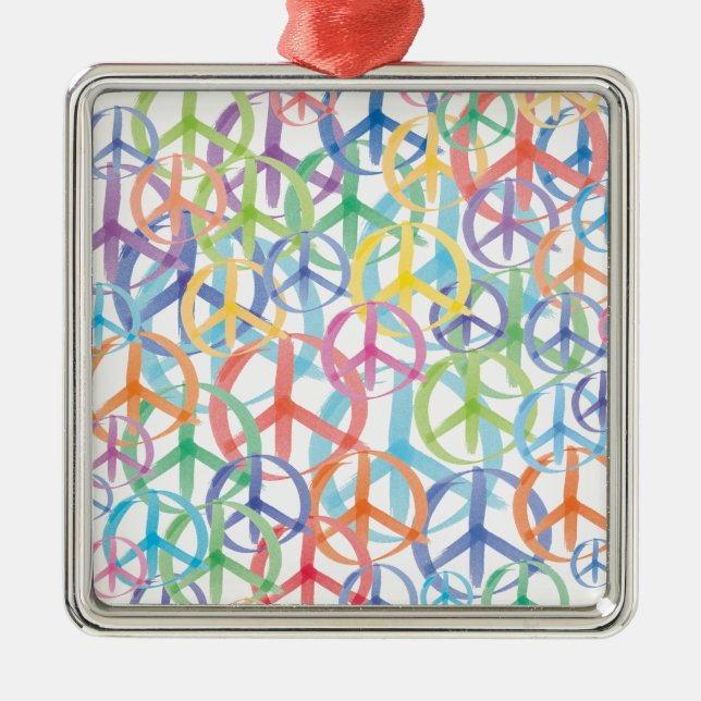 Peace Symbols Art Metal Tree Decoration (Front)