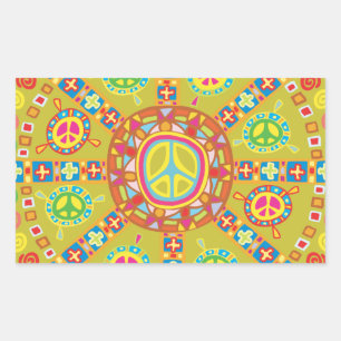 Peace Symbols Design Rectangular Sticker