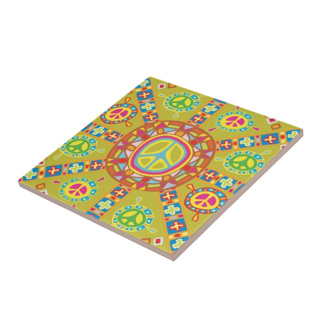 Peace Symbols Design Tile (Side)