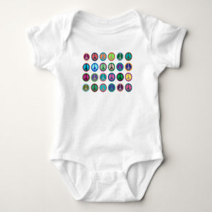Peace Symbols in Colour Baby Bodysuit