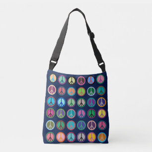 Peace Symbols in Colour Crossbody Bag