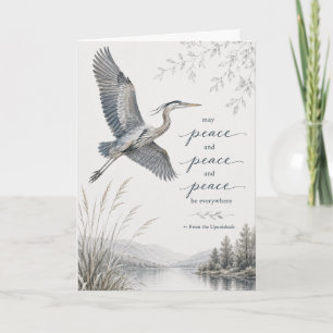 Peace Sympathy Card with Heron Upanishads Quote