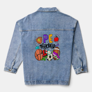 Peace Teacher Teacher Life Teach Inspire Love Denim Jacket
