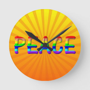 peace text round clock