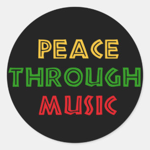 Peace Through Music Classic Round Sticker