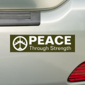 Peace Through Strength Bumper Sticker (On Car)