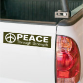 Peace Through Strength Bumper Sticker (On Truck)
