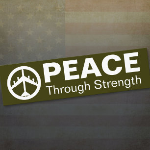 Peace Through Strength Bumper Sticker
