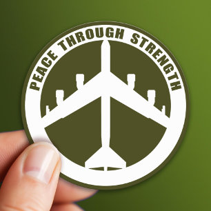 Peace Through Strength Classic Round Sticker