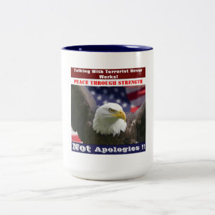 Peace Through Strength Two-Tone Coffee Mug