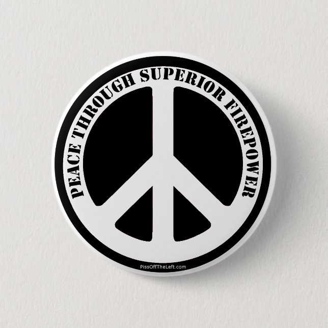 Peace Through Superior Firepower 6 Cm Round Badge (Front)