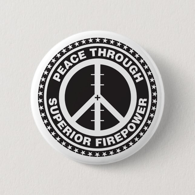 Peace Through Superior Firepower 6 Cm Round Badge (Front)