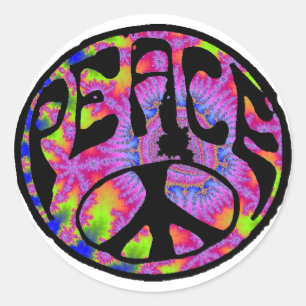Peace - Tie Dyed Background Classic Round Sticker