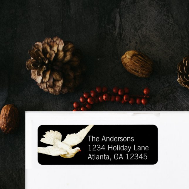 Peace to All Elegant White Dove on Black (Creator Uploaded)