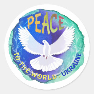 Peace to the World - Ukraine  Classic Round Sticker
