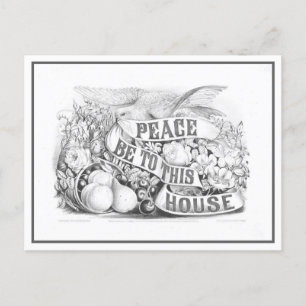 Peace to This House Currier & Ives Lithograph Postcard