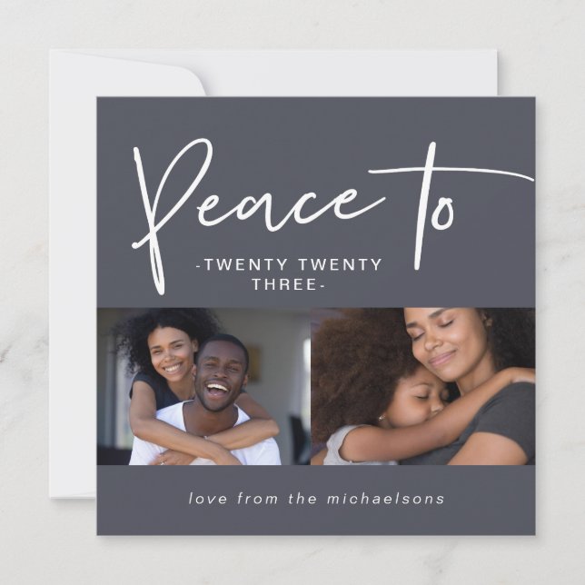 Peace to Twenty Twenty Three New Year Photo Card (Front)
