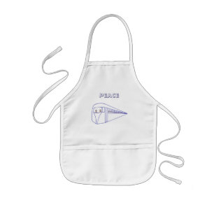 Peace train, outline art drawing,  colouring apron