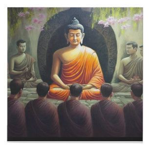 Peace & Tranquillity Buddha Painting (Meditation P Faux Canvas Print