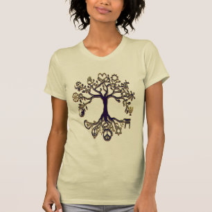 Peace Tree Blue and Gold T-Shirt
